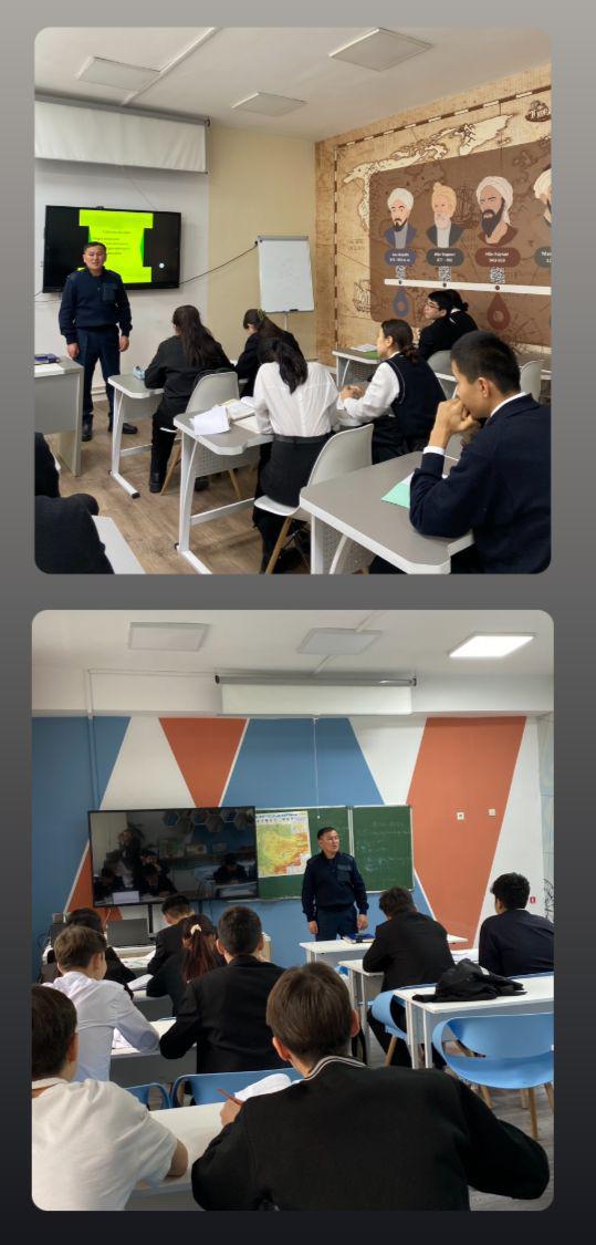 Түрксіб аудандық  полиция капитаны  Колбасов К.С. және  аға участкелік инспекторы Талипов А.К.  түсіндірме жұмыс